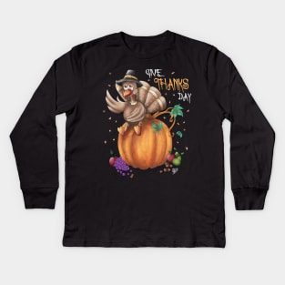 Happy Thanksgiving Kids Long Sleeve T-Shirt